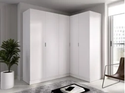 Armário de canto com 5 portas, largura de 173 cm, branco Listowel