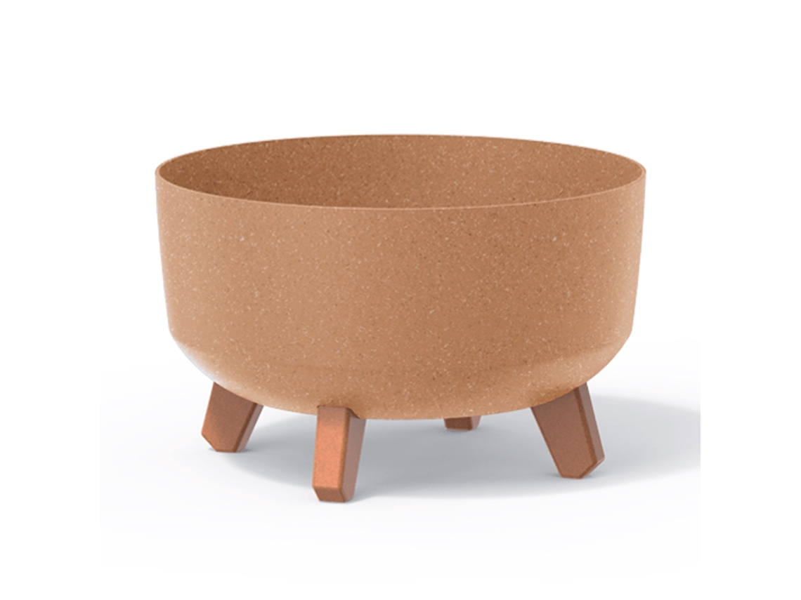 Vaso De Flores Cor Ocre, Coleção Gracia, 28,5 X 28,5 X 17,7 Cm, Capacidade 6,8 L.