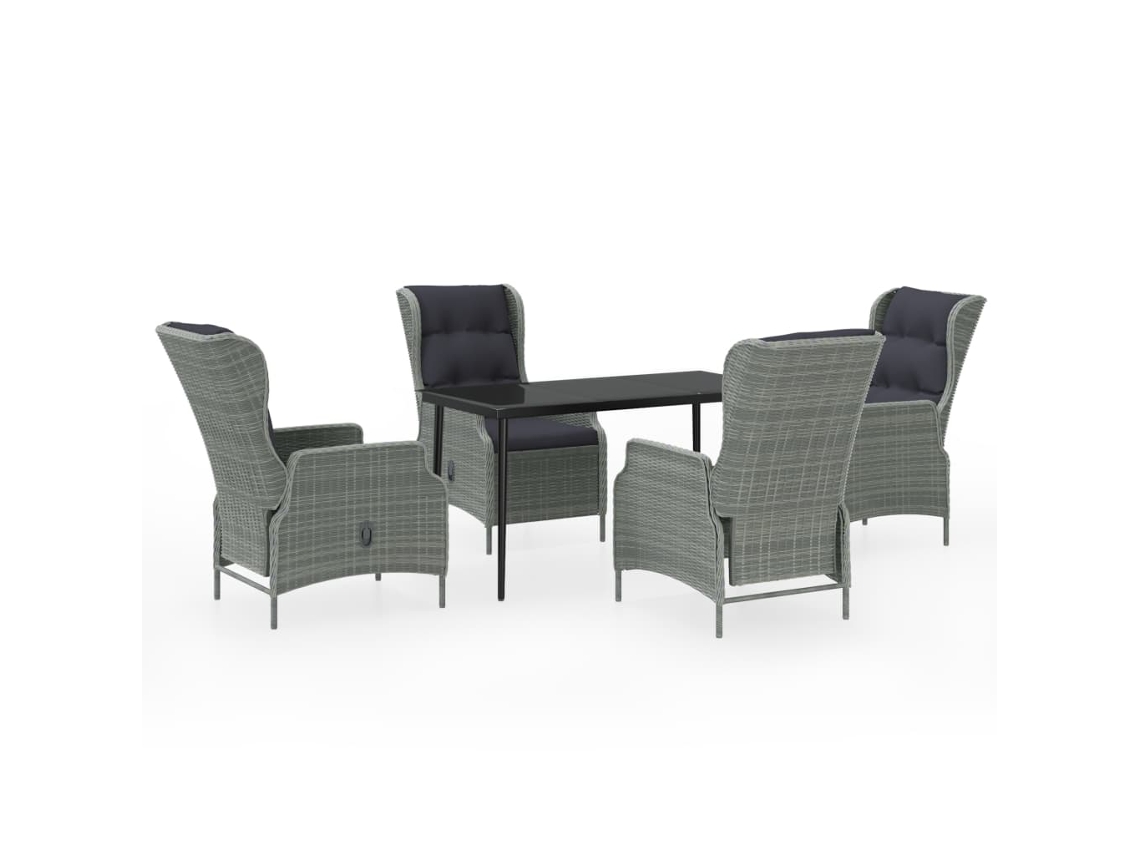 Maison Exclusive - 5 Pcs Conjunto De Jantar Para Jardim Cinzento-claro