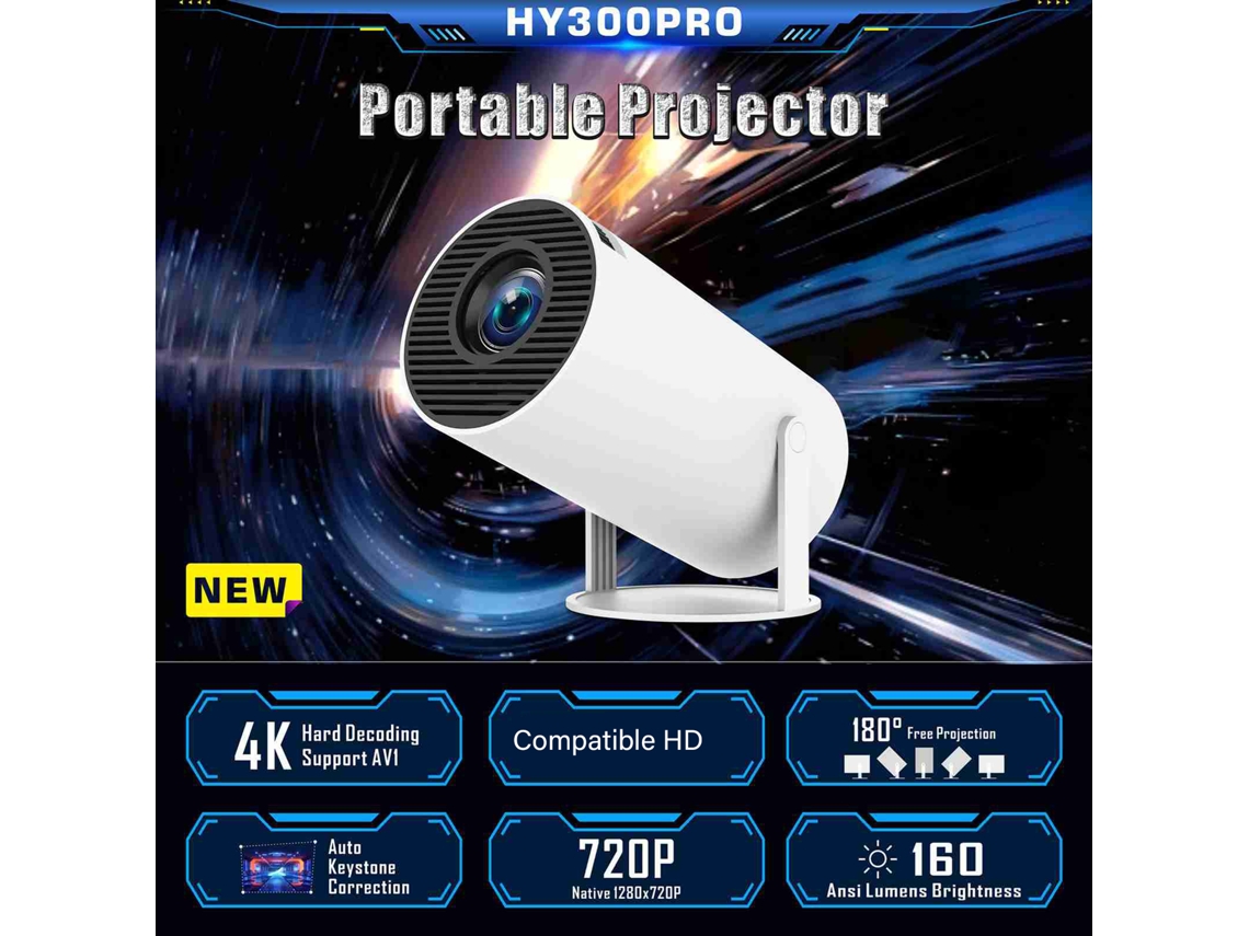 Projetor EOOCOO (hd 720p 4k Decodificação Dura)
