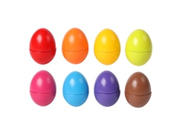 Walshlxq 8 Ovos de Madeira para Crianças Brinquedos de Aprendizagem Precoce Coincidência de Cores e Formas Interativas