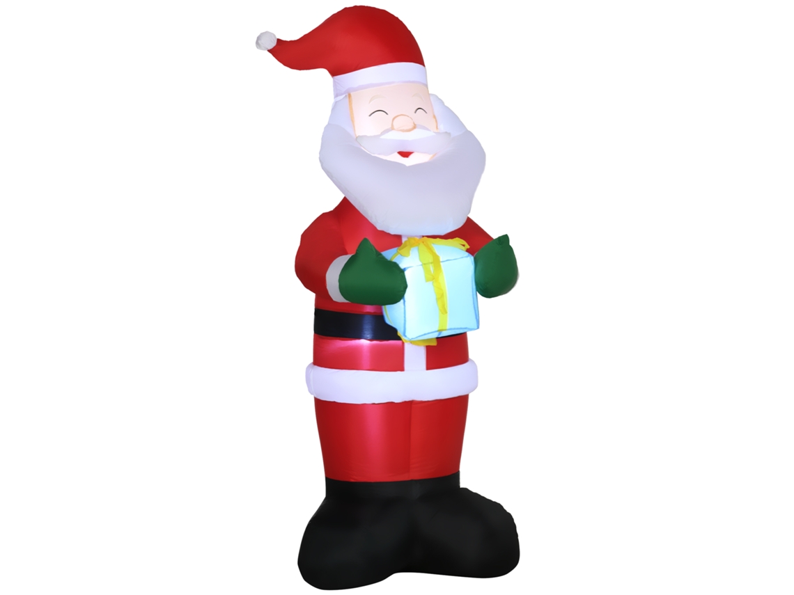 Papai Noel Inflável 180cm (led, com Presente e Insuflador Incluído)
