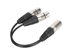 Cabo XLR macho para fêmea, duplo, 1 m, para microfone, áudio balanceado, branco AQUAFORGE