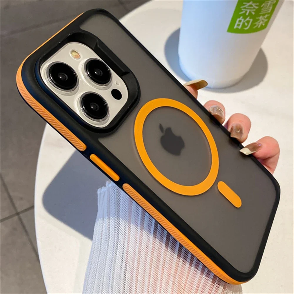 Capa Magnética Para Celular (iphone 11 Laranja, Fosca E Semitransparente)