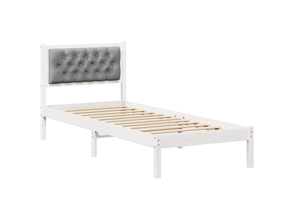 Estrutura da Cama com Cabeceira Cinzento Claro 75x190 cm MAISON EXCLUSIVE