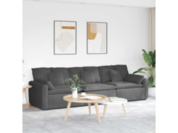 Vidaxl Sofá Modular Com Almofadas Cinzento-escuro