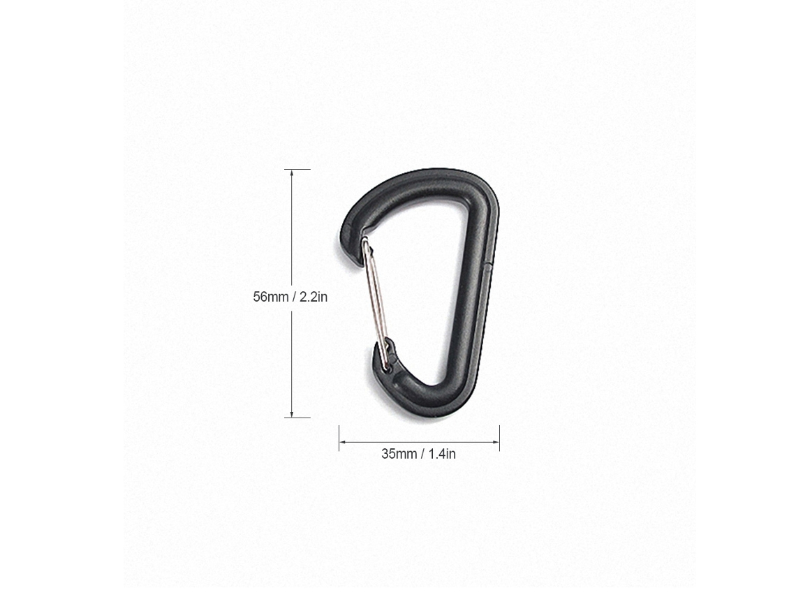 Gancho Plástico Carabina D Anel Chave Mola 5pcs