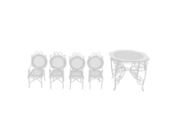 Aetheria-5pcs Móveis Miniatura Mesa Cadeira Diy Casa De Boneca Decoração Jardim Externo
