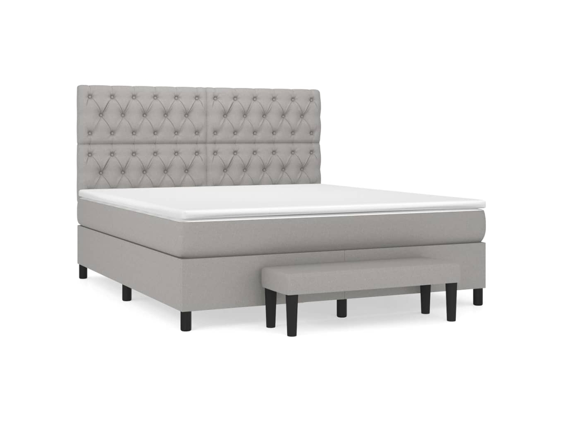 Box Spring Bed, Box Spring Beds Vidaxl Cinzeto Tecido (160 X 200 Cm)