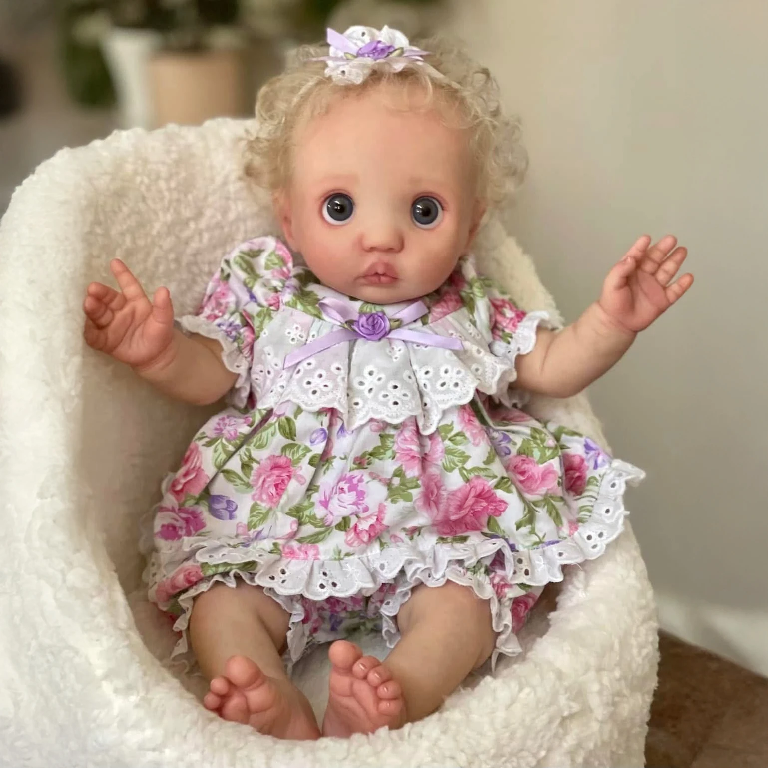 (estampada) Boneca De 40 Cm Feita À Mão, De Alta Qualidade, Finamente Pintada, Macia Ao Toque, Fofa E Portátil.