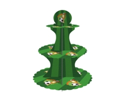 Suporte Para Cupcakes De Futebol Da Copa Do Mundo 3 Andares, Papelão - Fácil Montar, Reutilizável