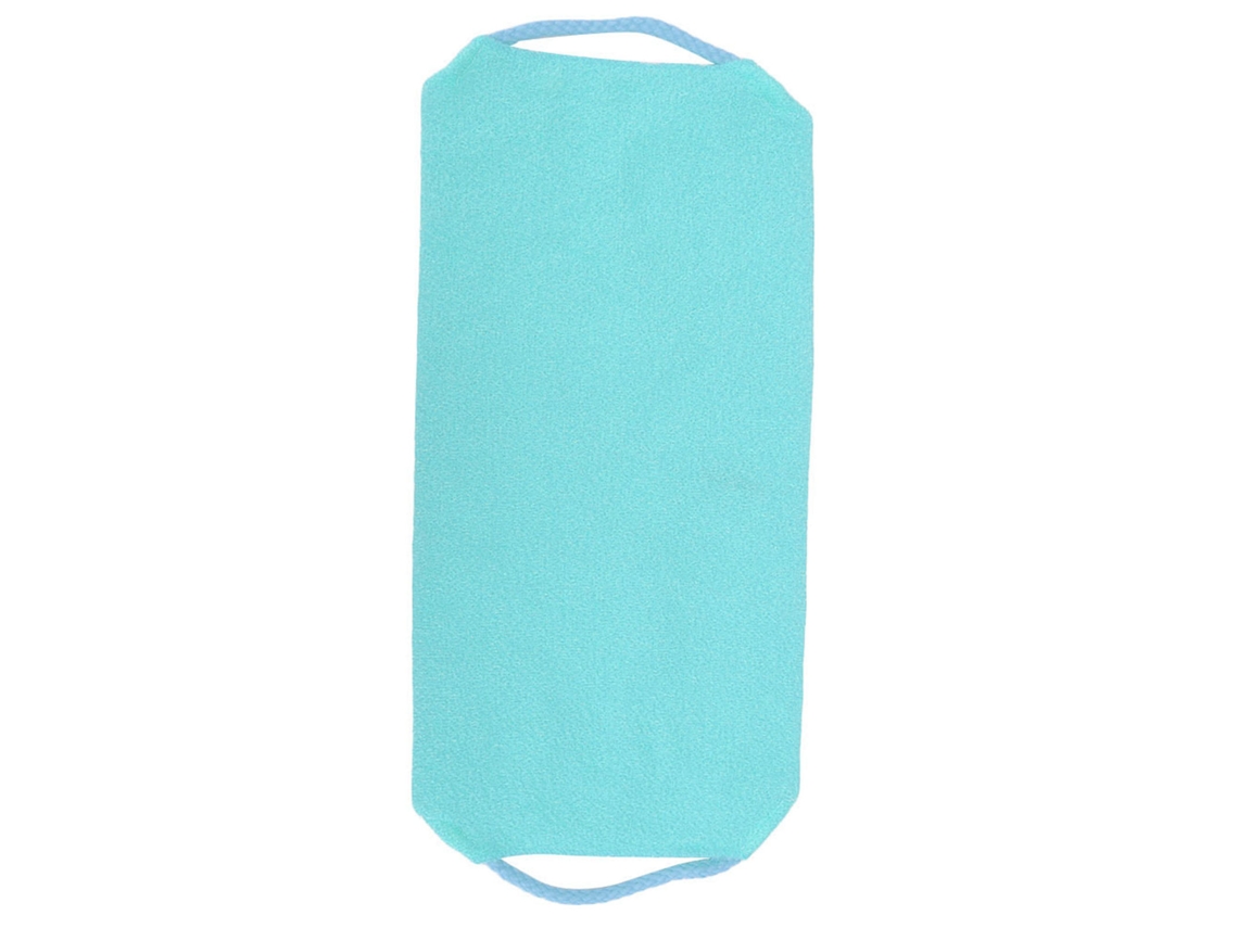 Toalha De Banho Exfoliante Elástica Com Alça Para Ducha Cor Azul - Remove Impurezas E Massagem Corporal