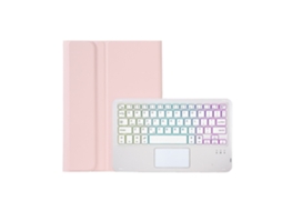 Capa de Teclado Bluetooth para Huawei Matepad 11.5 com luz de fundo, rosa e branco XIAOMOYU