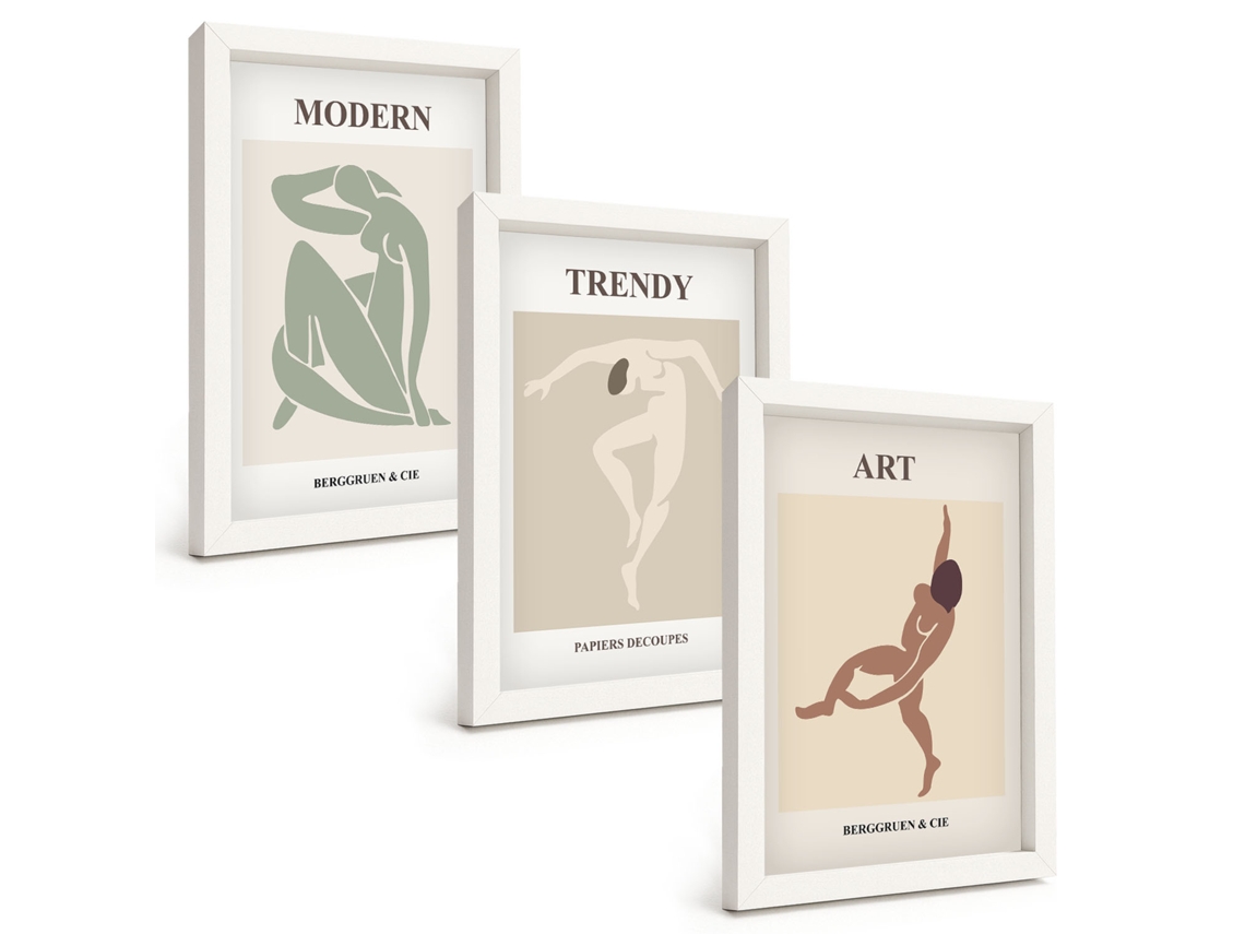 Composição De Quadros Na Parede Figuras Elegantes Em Minimalismo Moldura Branca Imagens Para Um Quarto Infantil Espelharte (3 Peças 20x30 Cm)