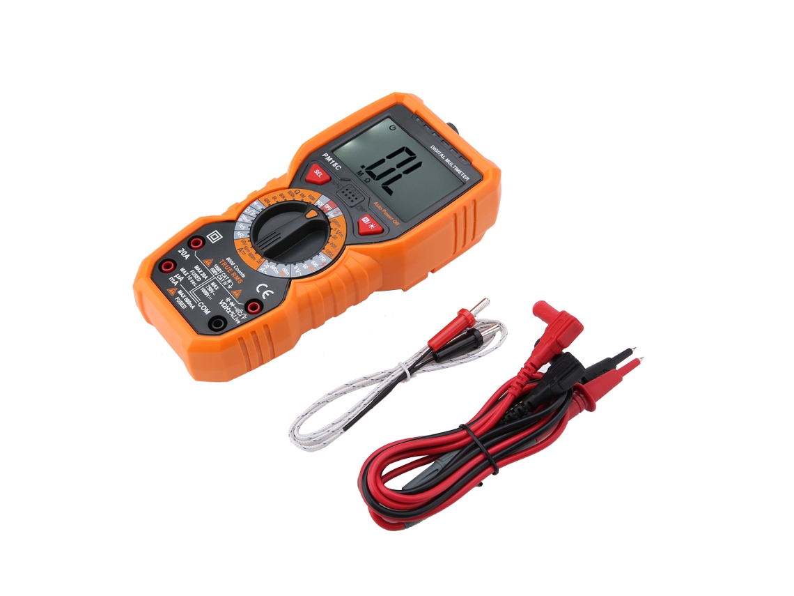 PEAKMETER PM18C Multímetro Digital Portátil com Teste NCV, Tensão, Resistência, Luz de Fundo | S/MARCA