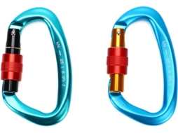 Conjunto De 2 Mosquetões Tipo D Reforçados, Com Trava Rosca 25kn,