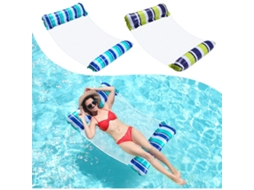 Conjunto De 2 Redes Aquáticas Infláveis ​​para Piscina, Cama Flutuante Premium, Espreguiçadeira Inflável Para Piscina (azul E Verde)