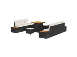 Maison Exclusive - Conjunto De Sofá De Jardim 10 Pcs Preto Rattan Sintético