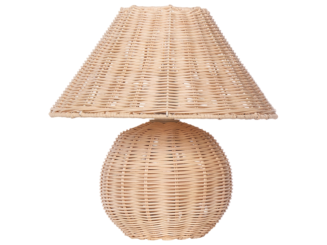 Candeeiro de mesa BELIANI Cinder de Rattan/vime Natural 30x30x31