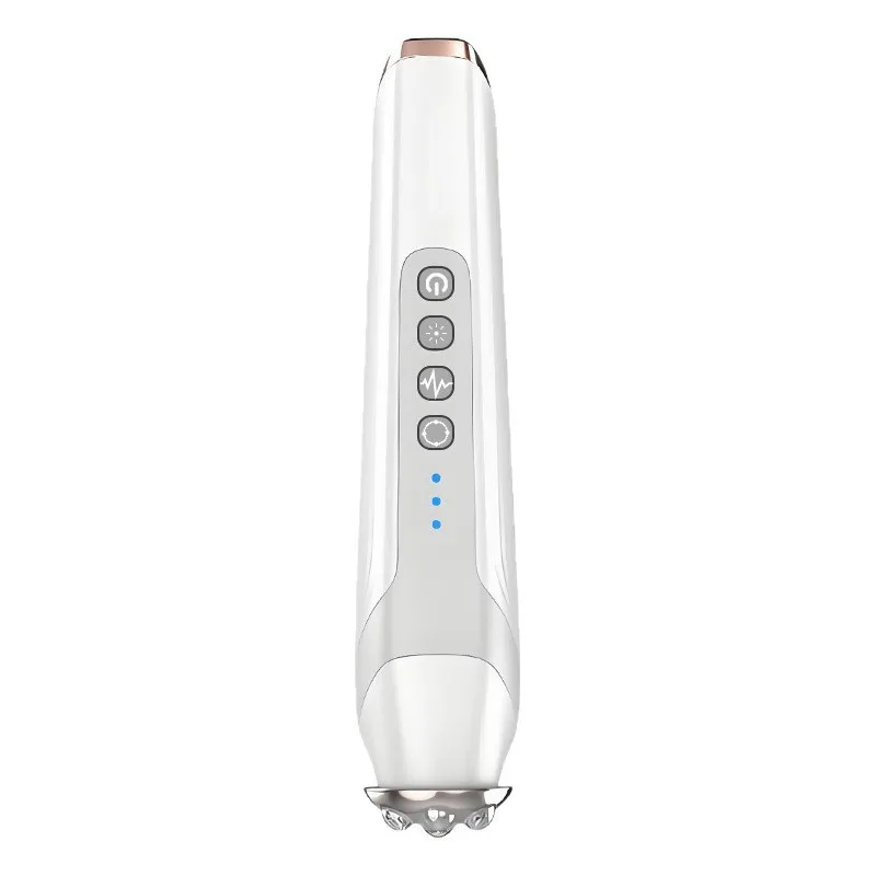 (Branco) Dispositivo vibratório de LED para limpeza facial profunda e tratamentos de beleza.
