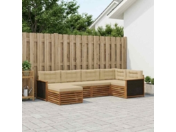 Vidaxl Conjunto De Sofás Para Exterior 6 Pcs Natural E Bege