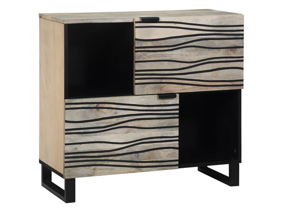 Conjunto 1 Estante De Armazenamento Vidaxl Branco Madeira De Mangueira Maciça (80 X 33 X 75 Cm)