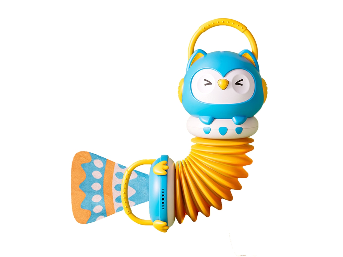 Ats brinquedo Acordeão para Crianças com Design de Coruja, Cabo Ergonômico, Botões Musicais, Instrumento Educatsivo de Iluminação Azul