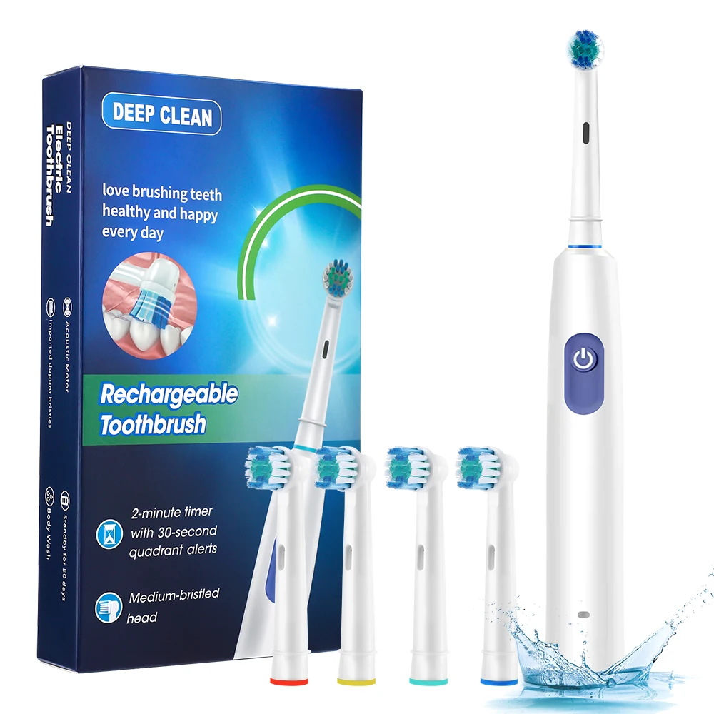Escova De Dentes Elétrica Sônica, Tipo Rotativa Recarregável, 5 Modos