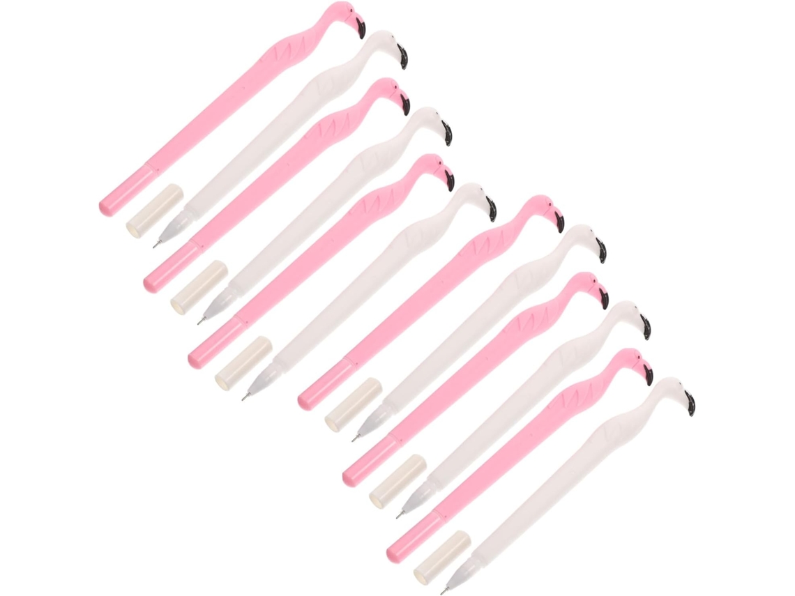 Conjunto De 12 Canetas Em Gel Com Estampa Flamingo, Ponta Fina,