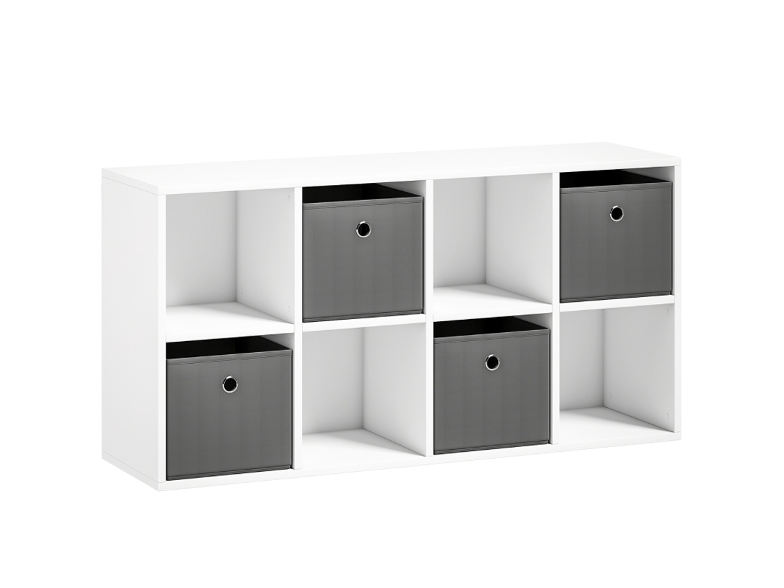8 Compartment 4 Fabric Drawer Storage Shelf Versatile Gray