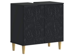 Vidaxl Armário Para Pia De Banheiro Delft Preto 59,5 X 31,5 X 59 Cm