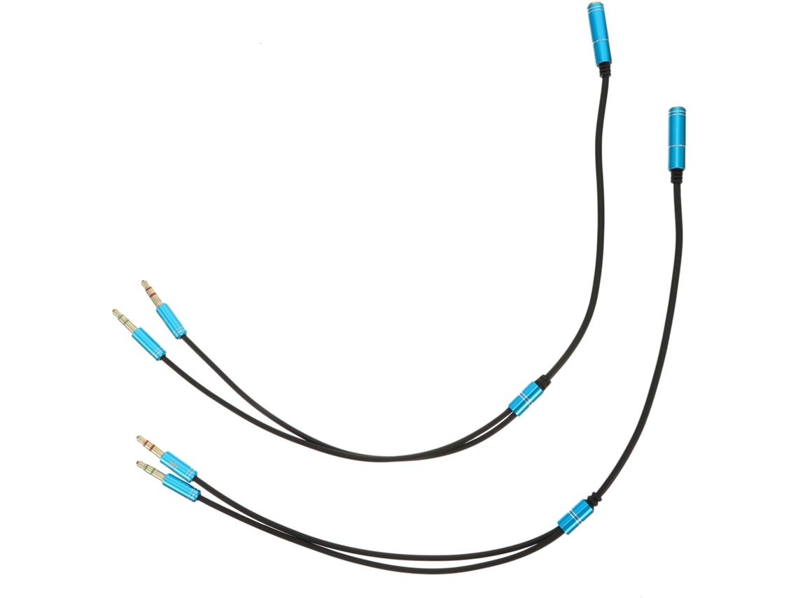 Cabo Adaptador De Áudio De 2 Peças Divisor Fones Ouvido E Microfone, Conecta E Pc Simultaneamente, Compatível
