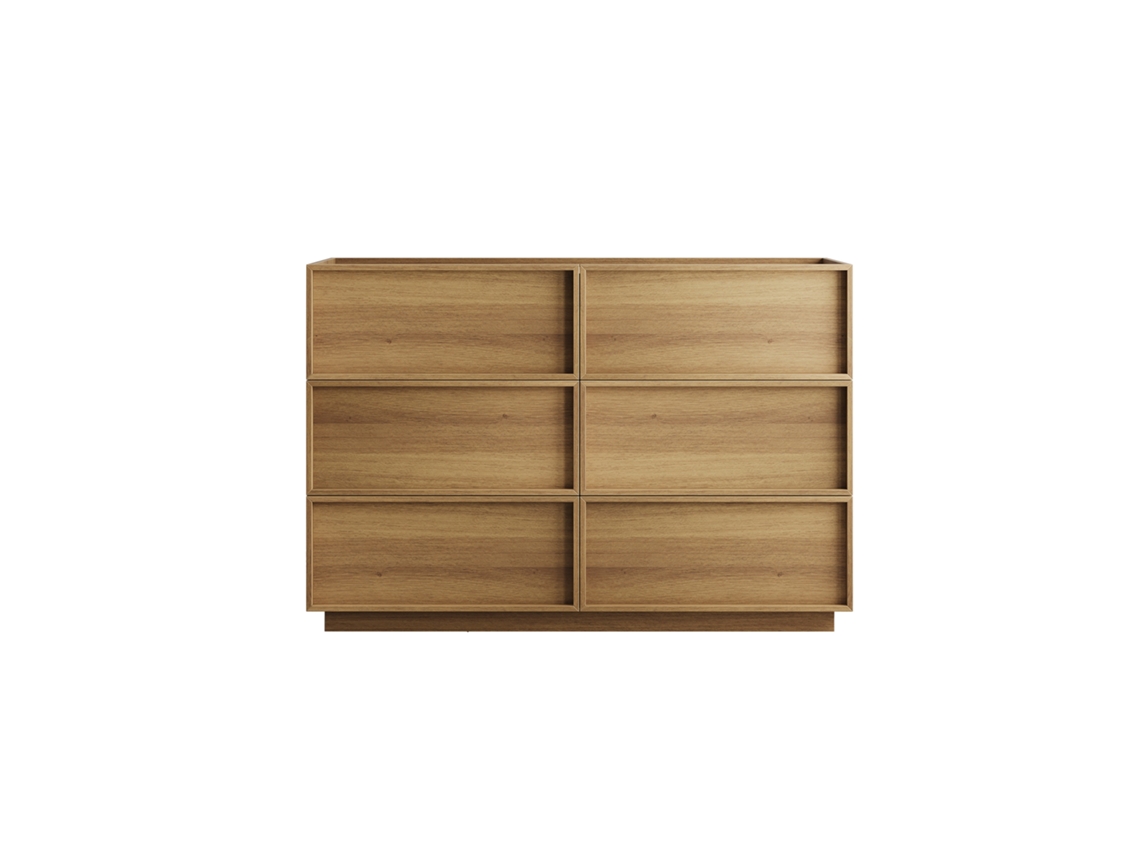 Cômoda Moderna de Madeira com 6 Gavetas,mesa de Maquiagem e Armário para Sala,quarto e Corredor 115 X 48 X 78 Cm,cor Carvalho ORBITRA COMMERCE