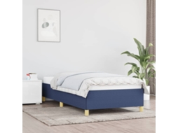 Vidaxl Estrutura de Cama Sem Colchão 100x200 Cm Tecido Azul