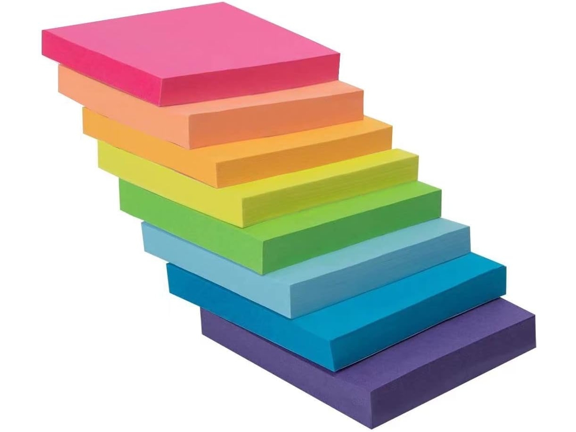 Notas Adesivas Notas Adesivas De 3x3 Polegadas Em Grandes Quantidades, 8 Blocos Coloridos Brilhantes Aquaforge