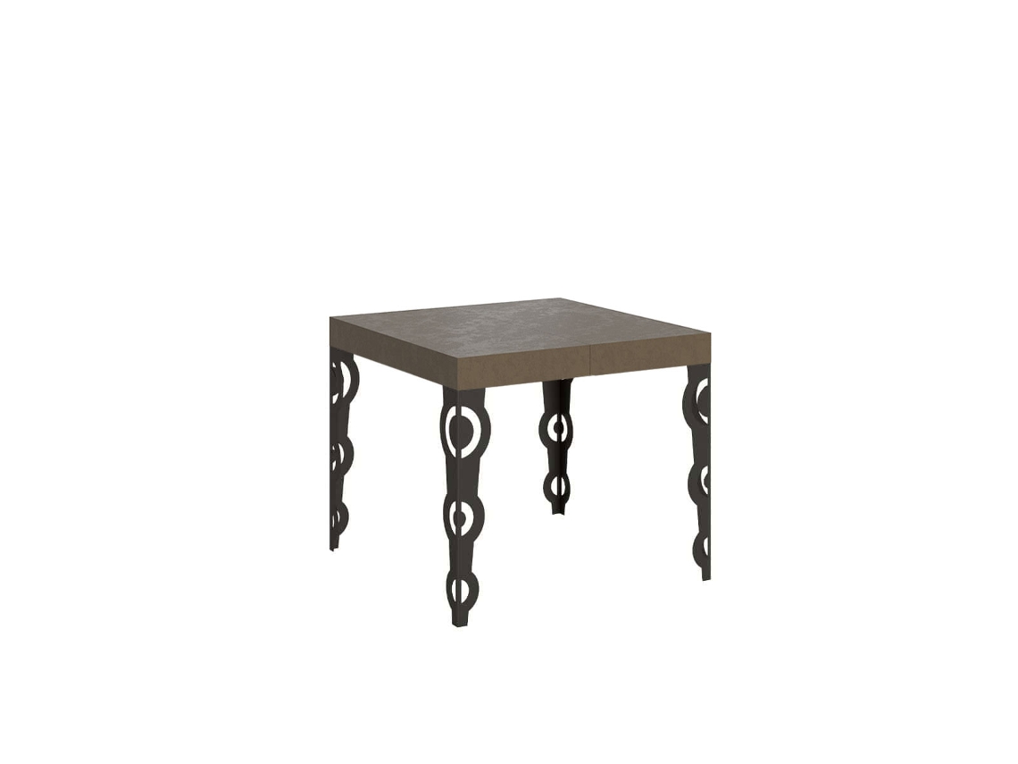 Mesa Extensível Karamay 90/246x90 Cm Cinza Pomba Com Pés Antracite Itamoby