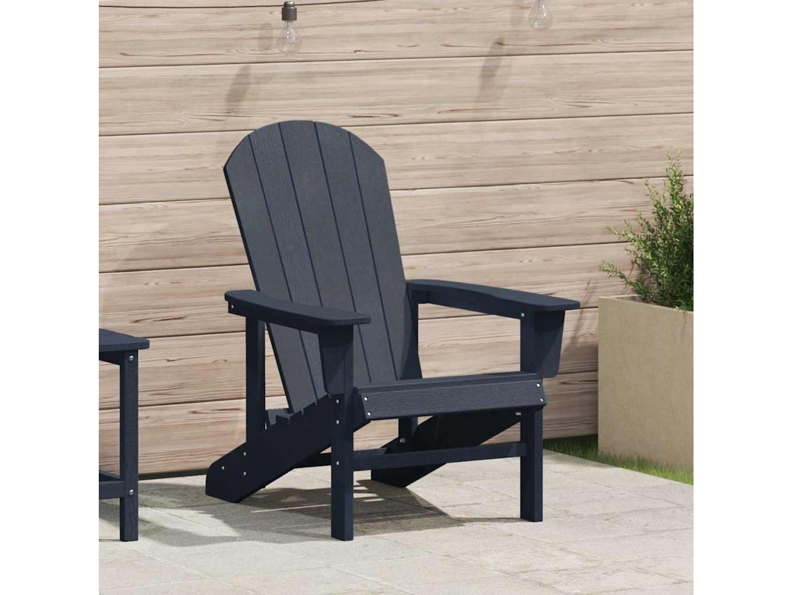 Vidaxl Cadeira Adirondack Azul Marinho Hdpe