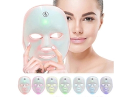 Máscara Facial de Fototerapia Led, Beleza com Terapia Luz 7 Cores para Rejuvenescimento da Pel E, Dispositivo Cuidados GOKOCO