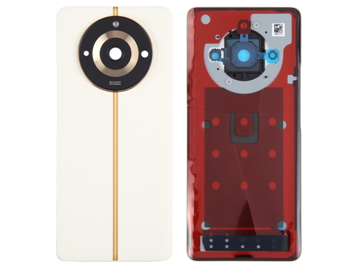 Tampa traseira da bateria compatível com Realme 11 Pro+ Plus nas cores branco e bege amanhecer.