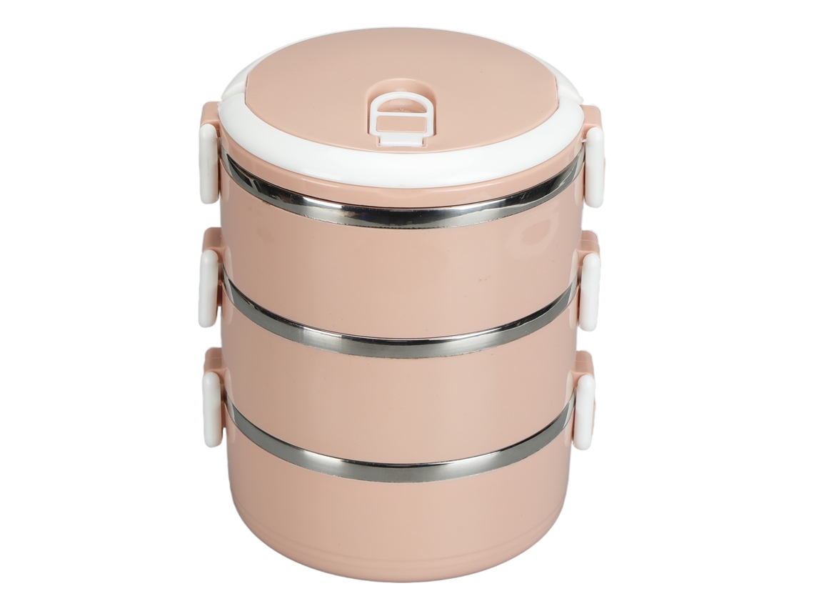 Caixa de Lanche Térmica de Aço Inoxidável 304 Rosa Nórdico