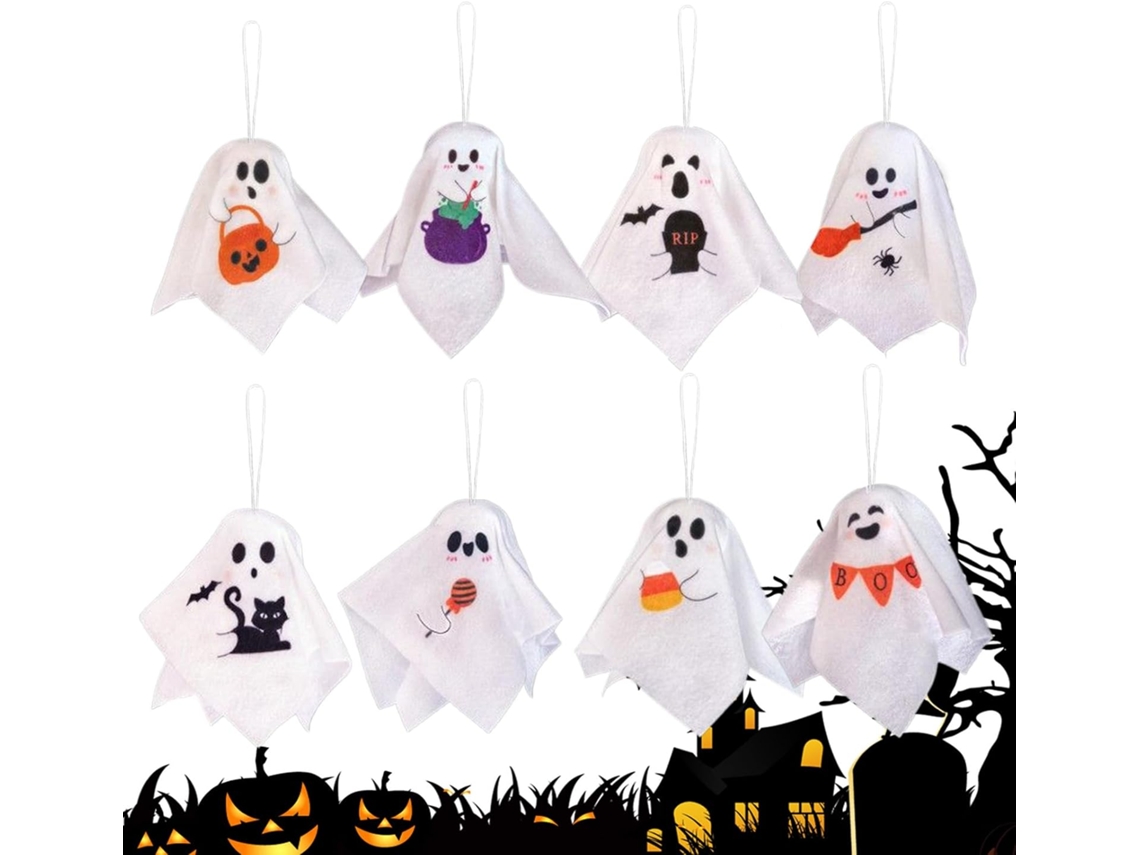 Enfeites de Halloween 8 Decorações Fofas e Assustadoras para Árvores Inspiradas em Casas Mal assombradas Enfeites CHABERLU