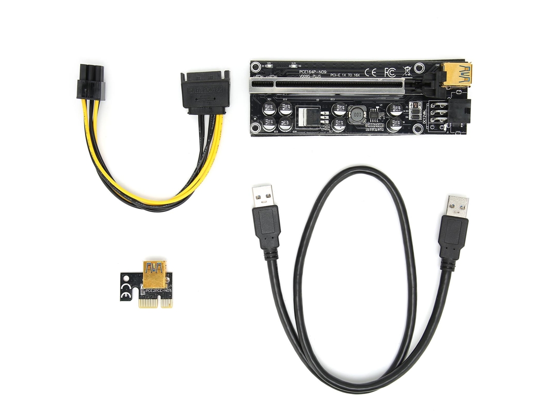 Placa Riser Pcie Interface 6pin 1x Para 16x Cabo De Extensão De Placa De Vídeo Gpu