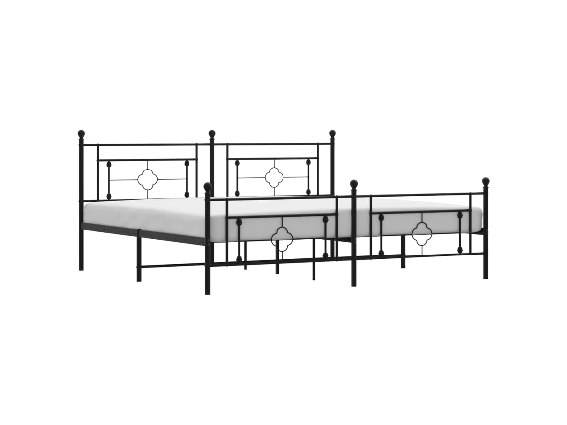 Bed Frame, Bed Frames Vidaxl Preto Aço (193 X 203 Cm)