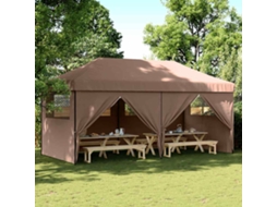 Vidaxl Tenda P/ Festas Pop-up Dobrável Com 4 Paredes Laterais Castanho