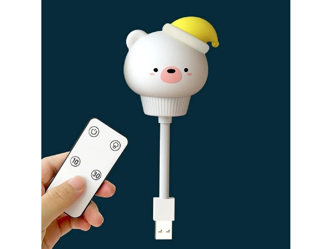 2026 luz de Noite Led Infantil Ursinho Cute para Quarto Bebê Decor Usb Lampada com Controle Remoto