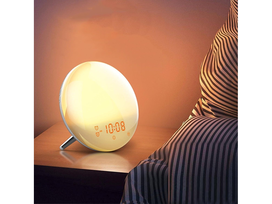 Lurelia Despertador Sunrise Despertador Despertador Com Luz De Acordar E Alarme Duplo Com Soneca E 7 Cores De Luz Noturna
