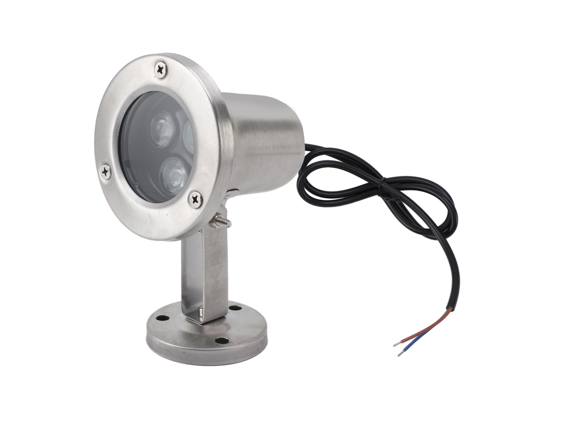 Luz Subaquática Primerox 3w, aço inox, IP68, branco, para lagoa, piscina, fonte