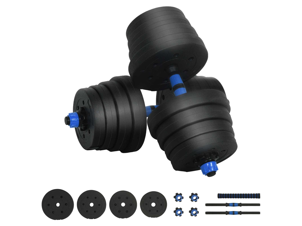 Conjunto 1 Conjunto De Halteres Vidaxl Preto Pvc (132 X 21 X 21 Cm)