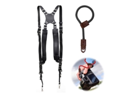 Anub 2pcs Cinto de Ombro Duplo para Câmera com Pulseira Ajustável Rápido de Liberação para Dslr Slr Dv