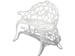 Vidaxl Banco De Jardim 100 Cm Alumínio Fundido Branco